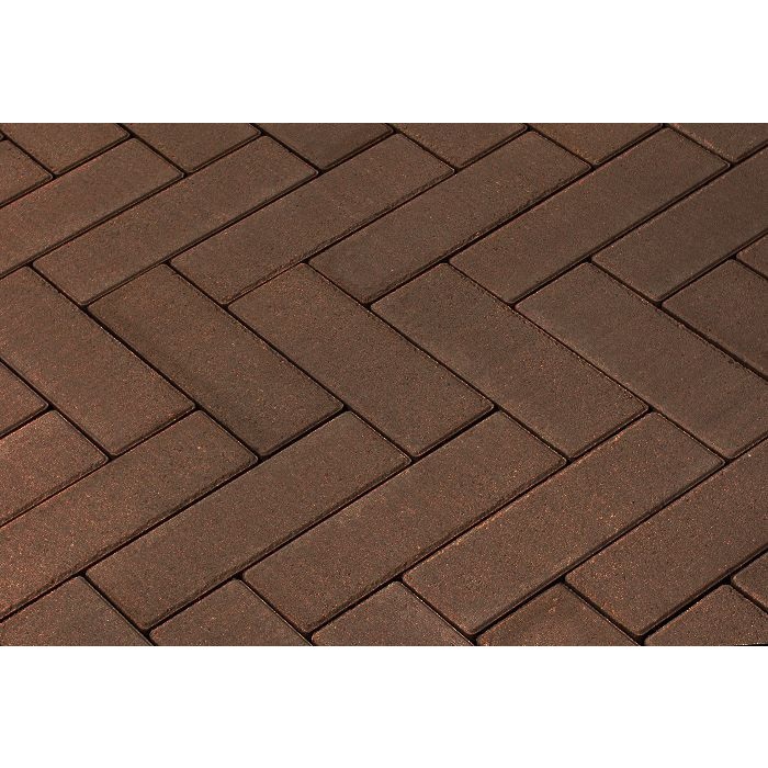 Тротуарная плитка 342 механический завод Паркет 240x80x60мм Темно-коричневый